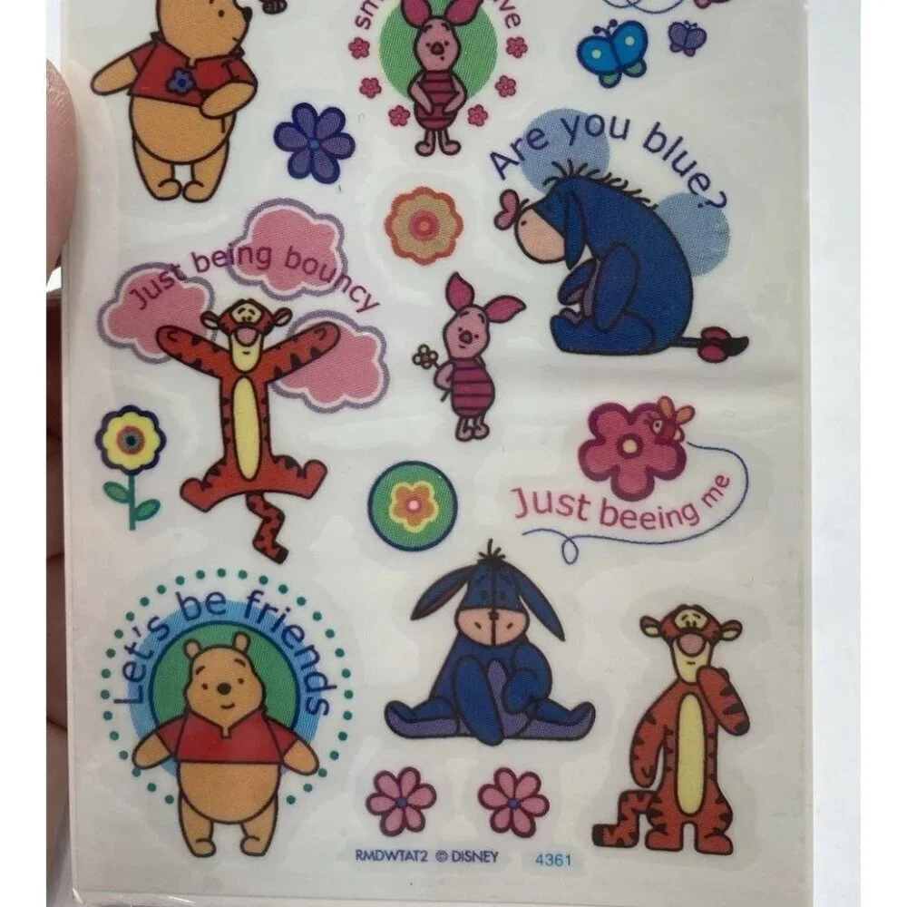 Winnie The Pooh Body Stickers Sandy Lion Disney Vintage Unopened Lot of 2 Packs